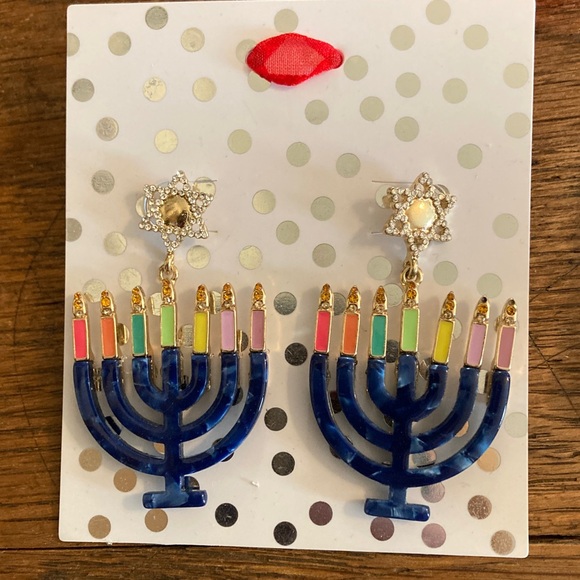Hanukkah Menorah & Dreidel Earring Bundle NWT - Picture 2 of 9